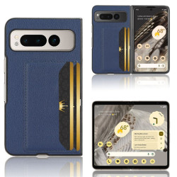 Etui Leather Card na telefon Google Pixel Fold 5G granatowe