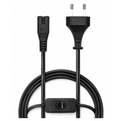 Kabel zasilający euro ósemka z wyłącznikiem 1,5m 2 PIN - przewód do RTV AGD audio video | Sklep online