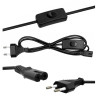 Kabel zasilający euro ósemka z wyłącznikiem 1,5m 2 PIN - przewód do RTV AGD audio video | Sklep online