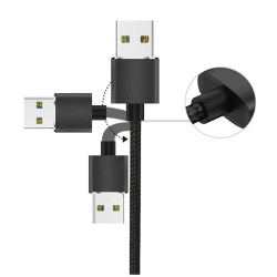 Kabel PC 3w1 iPhone Lightning - micro USB - USB-C przewód magnetyczny LED