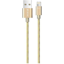 Kabel PC do telefonu Apple iPhone 5 6 7 Lightning / micro USB microUSB 1,5m DEVIA iWonder przewód złoty
