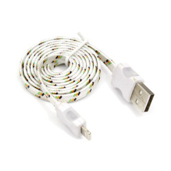 Kabel PC Lightning - USB iPhone iPad sznurówka przewód świecący biały