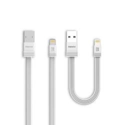 Kabel PC Remax TENGY 2 x Lightning - USB 1m / 16cm przewód biały
