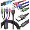 Kabel USB-A 4w1 Baseus 2x Lightning USB-C micro USB 1.2m