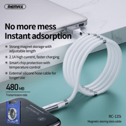 Kabel USB - LIGHTNING przewód 1m REMAX Z MAGNESAMI biały