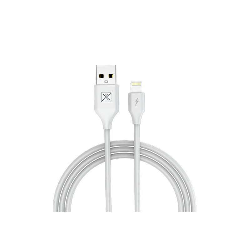 Kabel USB - LIGHTNING MAXXIMUS 1m biały przewód wspierający szybkie ładowanie 2,4A