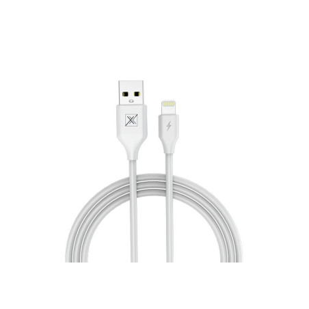 Kabel USB - LIGHTNING MAXXIMUS 1m biały przewód wspierający szybkie ładowanie 2,4A