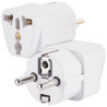 Adapter przejściówka UK USA do PL miedziany z zabezpieczeniem biały