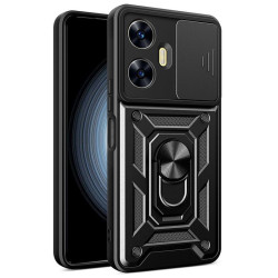 Etui Pancerne CAMSHIELD Ring na telefon Realme C55 RMX3710 czarne