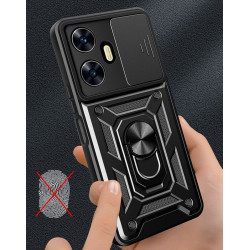 Etui pancerne CamShield Ring na telefon Realme C55 czarne
