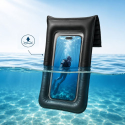 Pokrowiec / etui uniwersalny wodoszczelny wodoodporne wodoodporny na basen plaże kajak na telefon poduszka powietrzna czarny 3