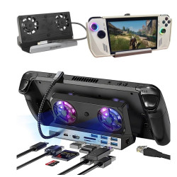Wielofunkcyjna stacja dokująco chłodząca do konsoli ASUS ROG Ally / Valve Steam Deck / Lenovo Legion Go / Razer Edge czarna