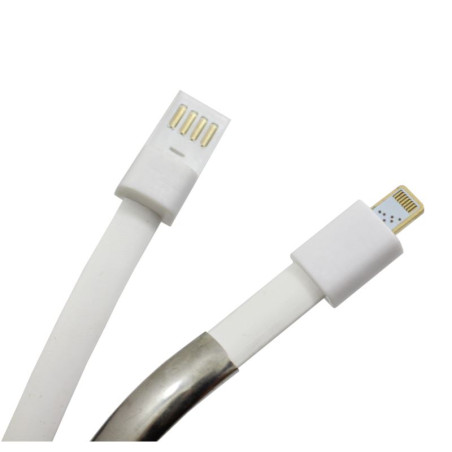 Kabel USB do Lightning bransoletka 22 cm USB-A biały