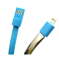 Kabel USB do Lightning bransoletka 22 cm USB-A niebieski
