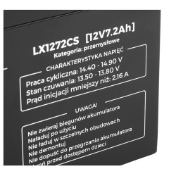 Akumulator bezobsługowy AGM SLA 12V 7.2Ah BRM do UPS i systemów alarmowych