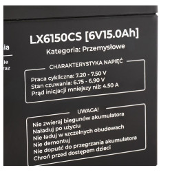Akumulator bezobsługowy AGM VRLA 6V 15Ah do UPS