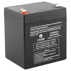 Akumulator bezobsługowy AGM SLA 12V 5.0Ah ADM do UPS i systemów alarmowych