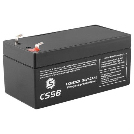 Akumulator bezobsługowy AGM SLA 12V 3.2Ah ADM do UPS i systemów alarmowych