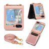 Etui Leather Case Strap na telefon Samsung Galaxy Z Flip 6 5G F741 / Galaxy Z Flip 7 FE 5G F761 różowe