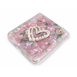 Etui Hard Case Heart na telefon nubia Flip 5G jasnoróżowe