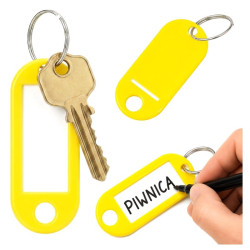 Brelok identyfikator do kluczy z karteczką | żółty
