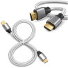 Kabel HDMI 2.1 8K 60Hz do PS5 Xbox 1.5m złote wtyki