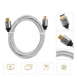 Kabel HDMI 2.1 8K 60Hz do PS5 Xbox 1.5m złote wtyki