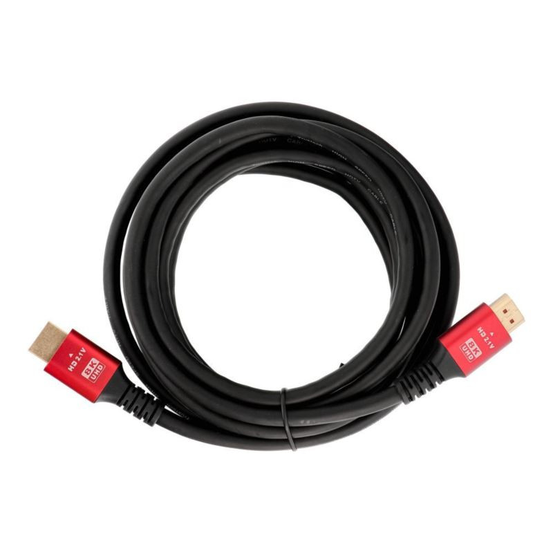 Kabel HDMI - HDMI 2.1 Full HD UHD 1080p 3D High Speed 4K Ready TV dekoder konsola PS5 Xbox laptop gold złote wtyki - przewód 3m