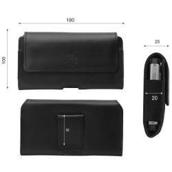 Etui Kabura skórzana A2E CRAZY 3D XXXL na telefon do paska czarna