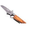 Nóż sprężynowy z drewnianą rączką 24,5cm + etui