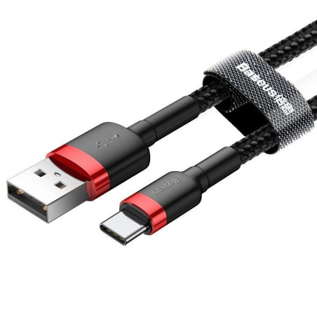 Kabel USB - USB-C BASEUS QC Quick Charge 3.0 3A przewód 0,5m do powerbanku czarno-czerwony