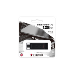 Pendrive Kingston DataTraveler 70 128GB USB-C czarny | Szybki transfer danych | pendrajw pamięć przenośna