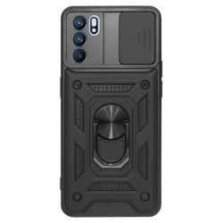 Etui Pancerne CAMSHIELD Ring na telefon OPPO Reno 6 5G CPH2251 czarne