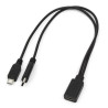 Adapter USB-C podwójny typ C micro USB 30cm czarny
