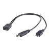 Adapter USB-C podwójny typ C micro USB 30cm czarny
