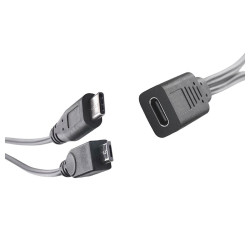 Adapter USB-C podwójny typ C micro USB 30cm czarny