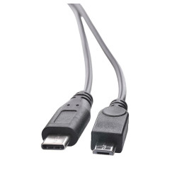 Adapter USB-C podwójny typ C micro USB 30cm czarny