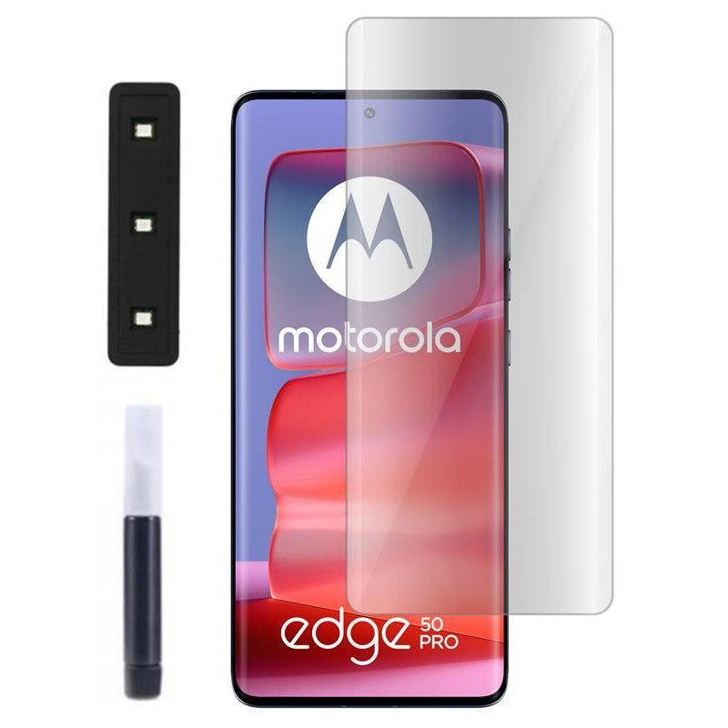 9H SZKŁO hartowane na telefon motorola edge 50 pro 5G XT2403 UV + lampa