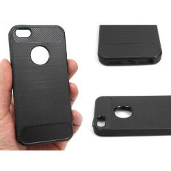 Etui Bumper Carbon Lux na telefon Apple iPhone 5 A1428 / 5S A1453 / SE A1723 czarne