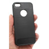 Etui Bumper Carbon Lux na telefon Apple iPhone 5 A1428 / 5S A1453 / SE A1723 czarne