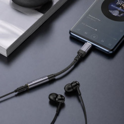 Adapter USB-C na jack 3,5 mm z DAC, szary