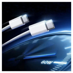 Kabel USB-C PD 60W 2m biały - szybkie ładowanie