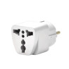Adapter przejściówka UK / USA do PL z zabezpieczeniem biała wtyczka zasilania AC Anglia USA Polska