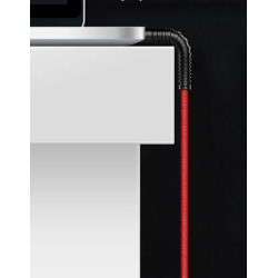 Kabel USB - LIGHTNING 2m czerwony przewód wspierający szybkie ładowanie - nylon HQ