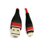 Kabel USB - LIGHTNING 2m czerwony przewód wspierający szybkie ładowanie - nylon HQ
