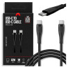 Kabel USB-C - USB-C 1m czarny przewód 60W Nylon HQ