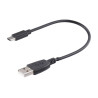 Kabel USB-C 20 cm krótki do powerbanka szybkie ładowanie 2A czarny