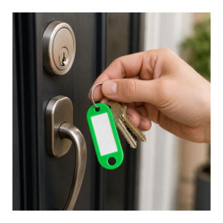 Brelok identyfikator do kluczy z karteczką | zielony