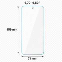Szkło hartowane uniwersalne na telefon 6,7 - 6,8 cali 159x71 mm 9H bez wycięć