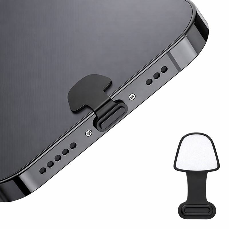 Zatyczka zaślepka portu USB-C czarna z klejem 3M